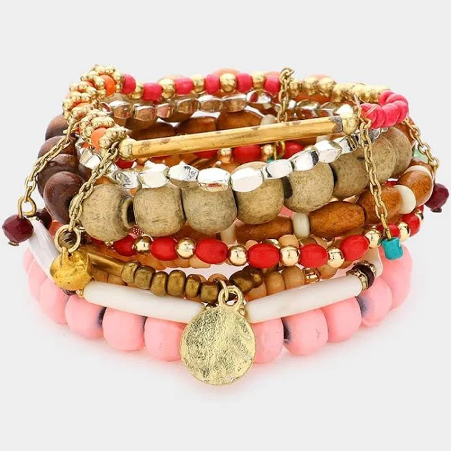 accessory Tribal-Inspired Boho Beaded Bracelet Stack Etsy - Seller $13