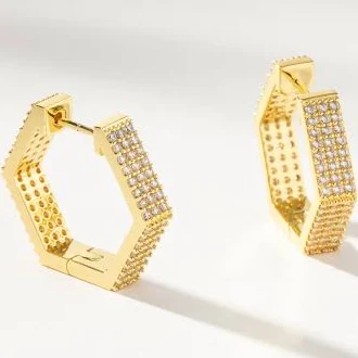 accessory Uncommon James Geometric Pavé Statement Hoop Earrings Uncommon James $55