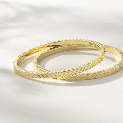 accessory Uncommon James Quilted Bangle Stack Bracelet Set of 2 Uncommon James $55