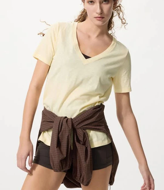 t-shirt UNIQLO Women's Slub Cotton V-Neck T-Shirt uniqlo.com/us $24.9