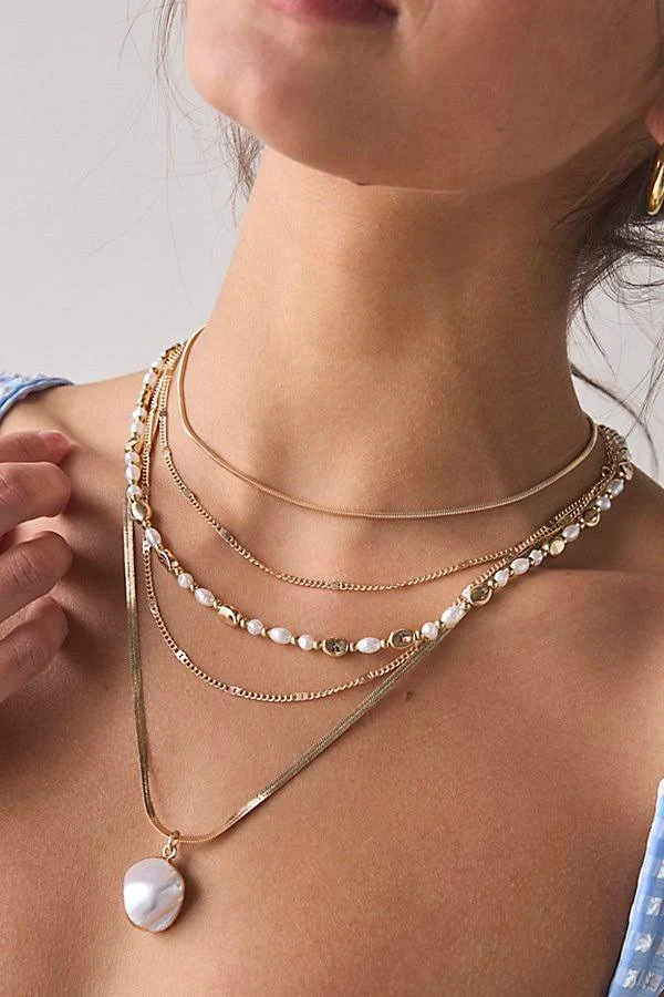 accessory Urban Outfitters Addison Chain Layering Necklace Set Urban Outfitters $30