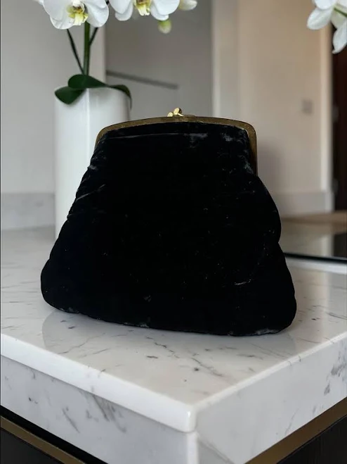 bag Velvet Classic Evening Bag with Gold Frame Etsy - Seller $24