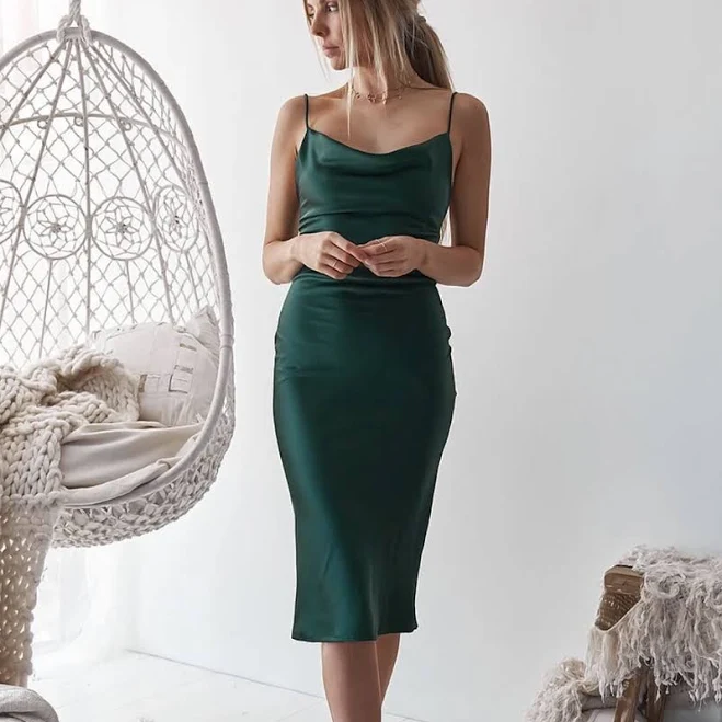 dress Velvi Aspen Satin Slip Dress Lady Black Tie $68