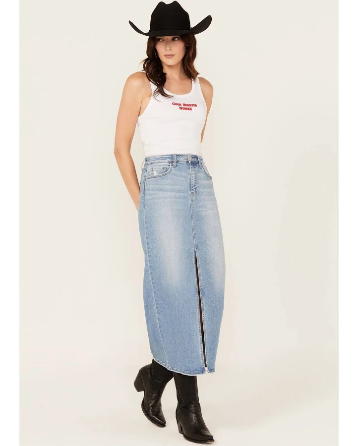 skirt Vervet Women's Front Slit Denim Midi Skirt Boot Barn $33.97