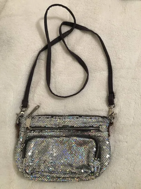 bag Victoria's Secret Iridescent Silver Sequin Crossbody Bag Purse Super eBay - canfajenni $14