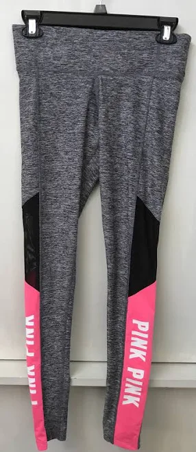matching set Victoria's Secret Pink Ultimate Gray Leggings With Black Mesh Size Xs eBay - capricapitalgoods $22.95