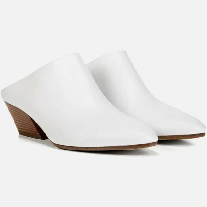 shoes Vince Shoes | Vince Vigo Leather Pointed Toe Mules In Optic White | Color: White | Size: 8 | Onyxinky's Closet Poshmark $75