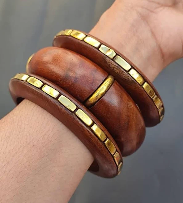 accessory Vintage Boho Chunky Wooden Bangle Set of 3 Etsy - JEWELRYMAKINGART $33