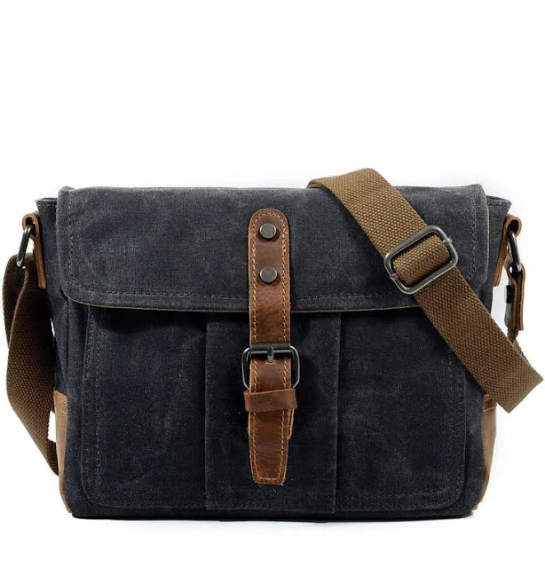 bag Vintage Waxed Canvas Crossbody Messenger Bag Woosir $94.99