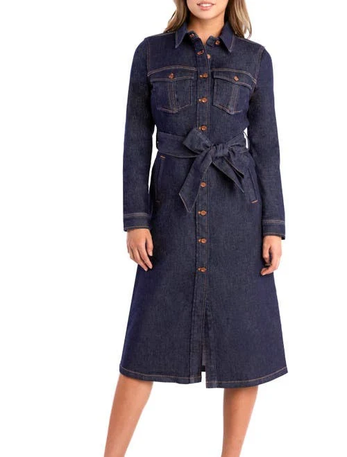 dress Wash Lab Allura Denim Maxi Shirtdress Nordstrom $168