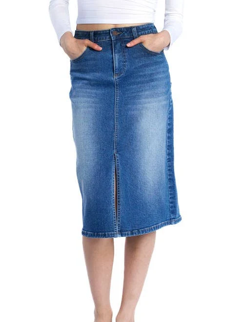 skirt Wash Lab Denim Courtney Front Slit Midi Skirt Nordstrom $88.8
