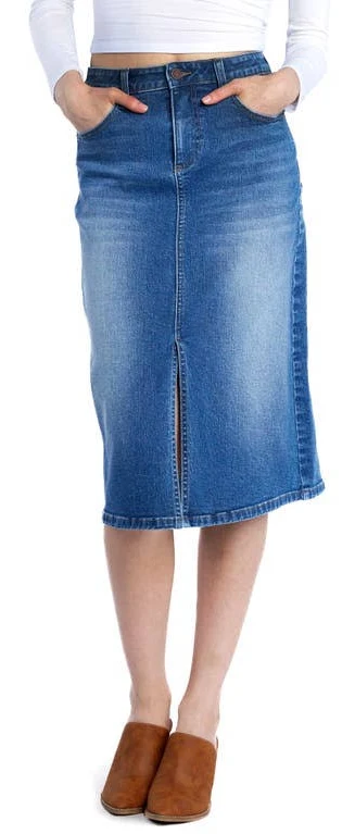 skirt Wash Lab Denim Courtney Front Slit Midi Skirt Nordstrom $88.8