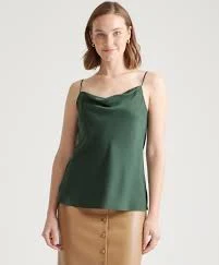 top Washable Stretch Silk Cowl Neck Cami Quince $39.9
