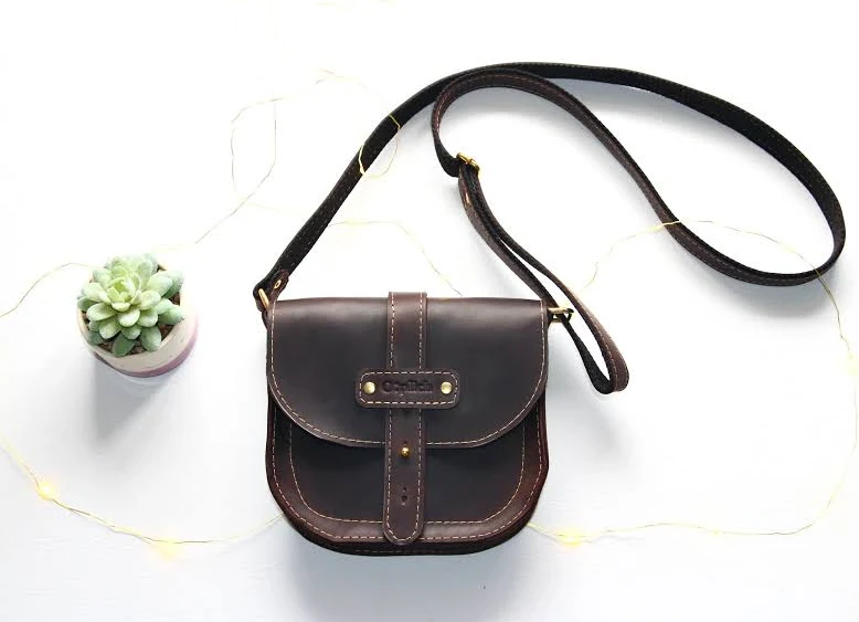 bag Waxed Leather Saddle Crossbody Bag Etsy - OplichLeatherGoods $89