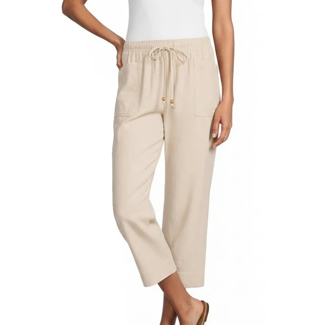 pants Westbound Petite Size Linen Blend Pull On Crop Pants Womens Dillard's $49