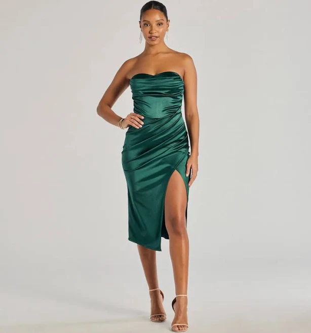 dress Windsor Kaleen Sleeveless Satin Wrap Midi Dress Windsor $14.97