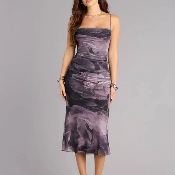 dress Windsor Soft Spoken Drama Floral Mesh Midi Dress Windsor $44.9