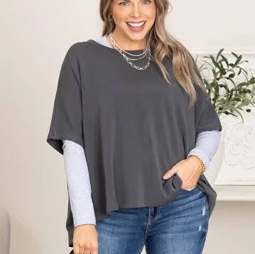 top Women's Boat Neck Dolman Sleeve Relaxed Fit Top Filly Flair $7.99