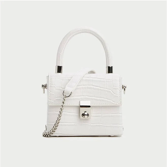 bag Women's Croc Embossed Mini Handbags with Shoulder Chains RomyTisa $54.99