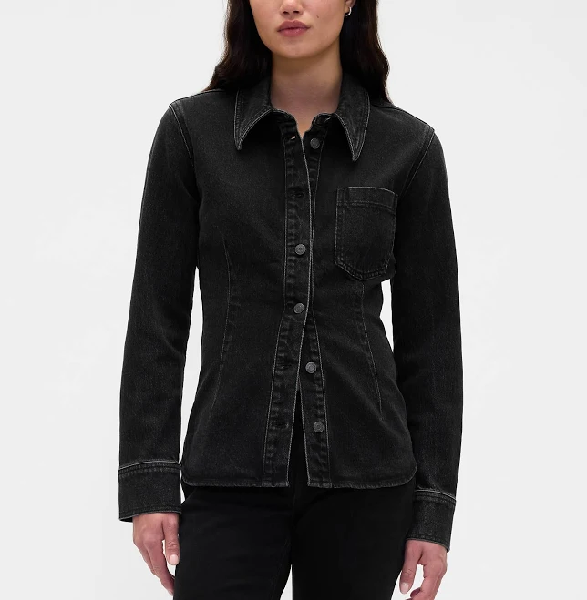 sleeveless top Women's Denim Cinch-Seam Shirt by Gap Gap $35