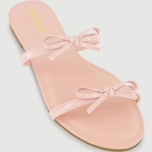shoes Women's Double Bow Strap Slide Sandals Rainbow Shops $12.99