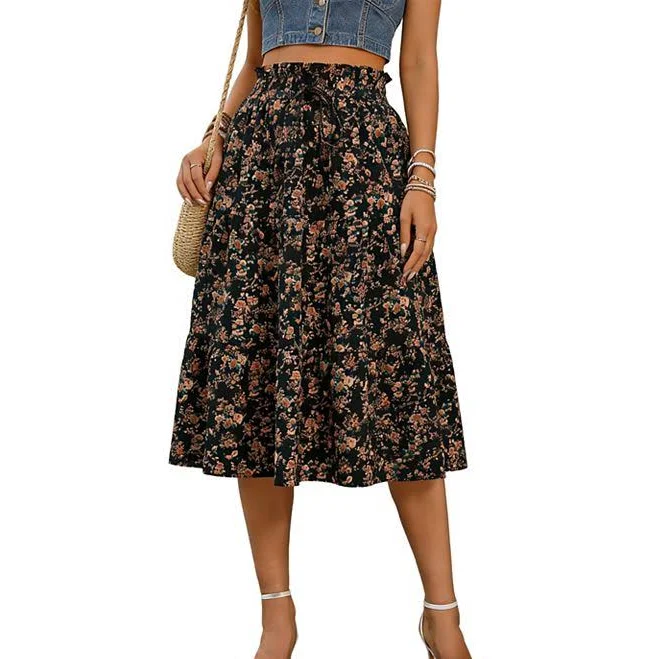 skirt Women's Floral Print Tiered Ruffle Midi Skirt Kohl's $37.99