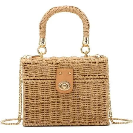 bag Women's Handwoven Rattan Square Crossbody Bag Walmart - esunarty Direct $27.99
