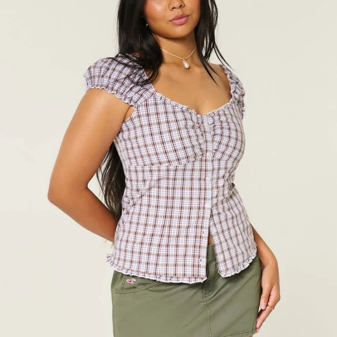 ultra-mini skirts Women's Hollister Ultra Low-Rise Denim Micro Mini Skort Hollister Co - Official $29