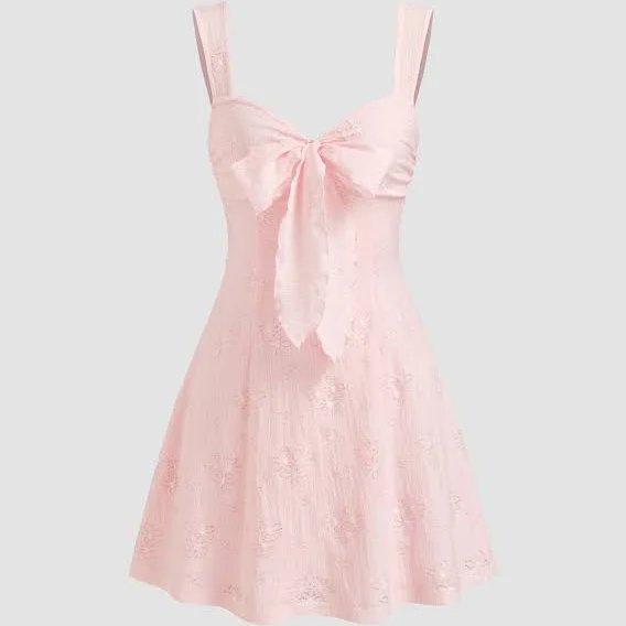 dress Women's Lace Cami Mini Dress with Sweetheart Bowknot Cider $32.9