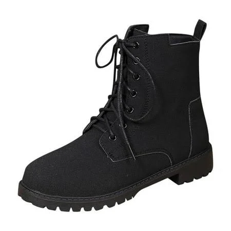 shoes Women's Lace Up Lug Sole Combat Ankle Boots Walmart - QQAMB2 $20.98