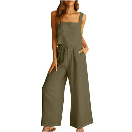 matching set Women's Linen Two Piece Lounge Set Walmart - UPPADA Fashion $22.99