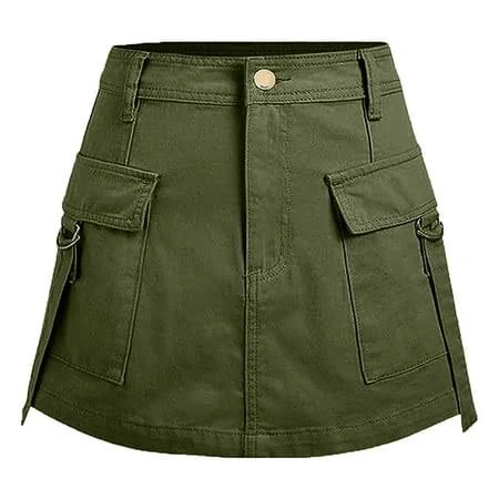 skirt Women's Mini Length Cargo Skirt with Pockets Walmart - NMMUED $30.39