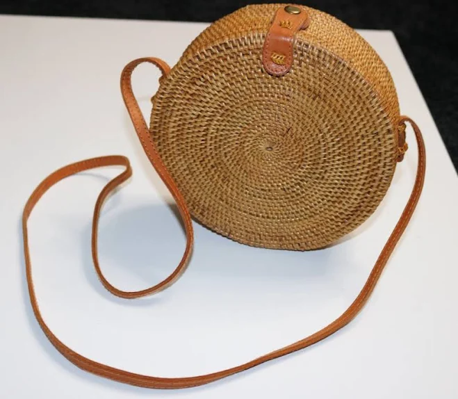 bag Women's Natural Chic Handwoven Round Rattan Crossbody Bag eBay - haysage $20