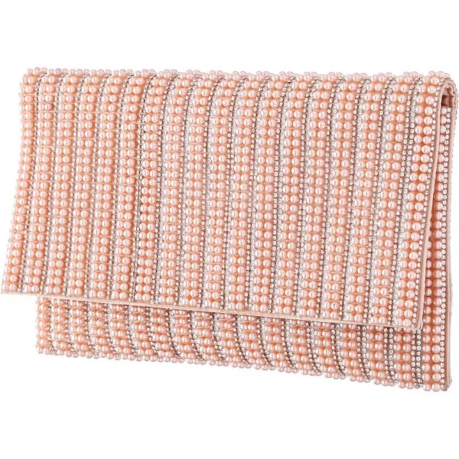 bag Women's Nina Crystal & Imitation Pearl Embellished Clutch Nordstrom $78