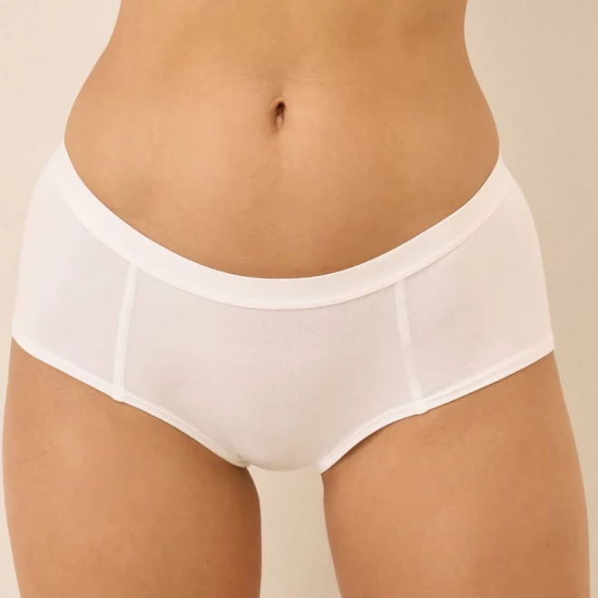 bottoms Women's Organic Everyday Boy Short in White | Women's Medium | Fair Trade by p a c t p a c t $10