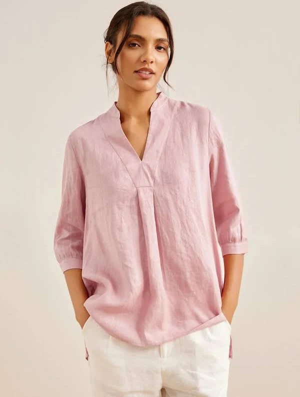matching set Women's Relaxed Linen Dress Shirt Linticoshop $79.9