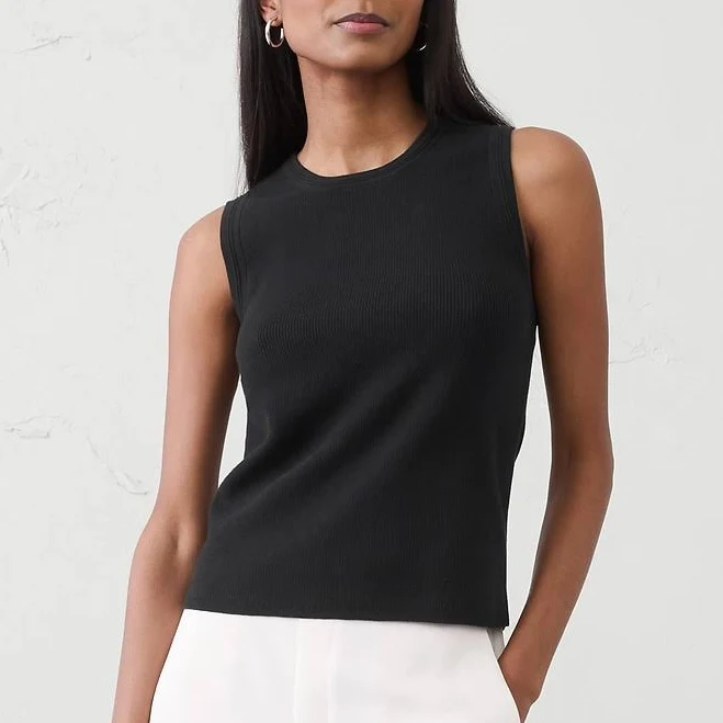 top Women's Ribbed Sweater Tank Banana Republic Factory $28