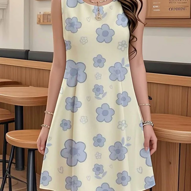dress Women's Sleeveless A-Line Floral Mini Dress Temu $11.92