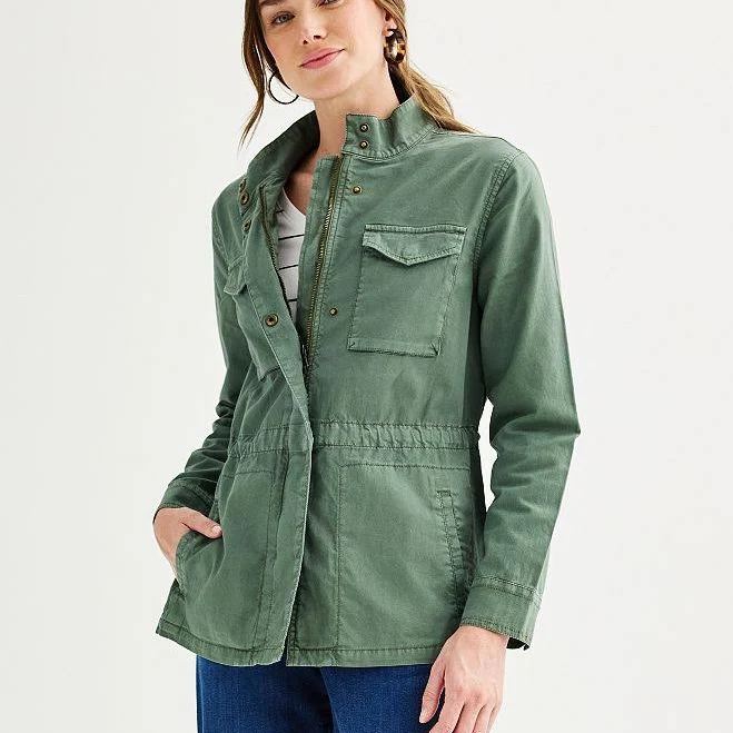 outerwear Women's Sonoma Goods For Life Patch Pocket Utility Jacket, Size: XS, Manolo Olive Kohl's $42.49