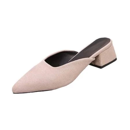 shoes Women's Suede Chunky Block Heel Dress Shoes Walmart - GUZOM SHOES $23.83