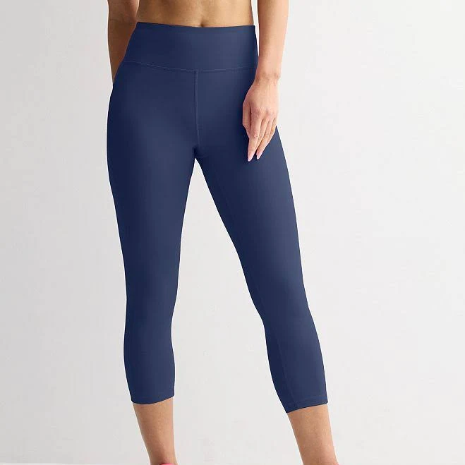 leggings Women's Tek Gear Ultrastretch Pocket High-Waisted Capri Leggings, Size: Large, Navy Romance Kohl's $19.99