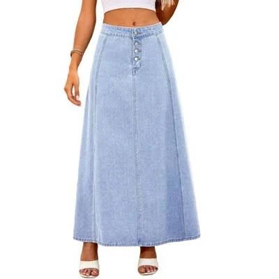 maxi skirt Women's Vintage A-Line Denim Maxi Skirt Target $45.99