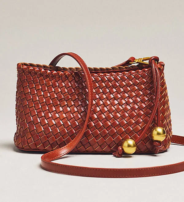 bag Woven Mini Sling Crossbody Bag by Anthropologie in Beige Anthropologie $98