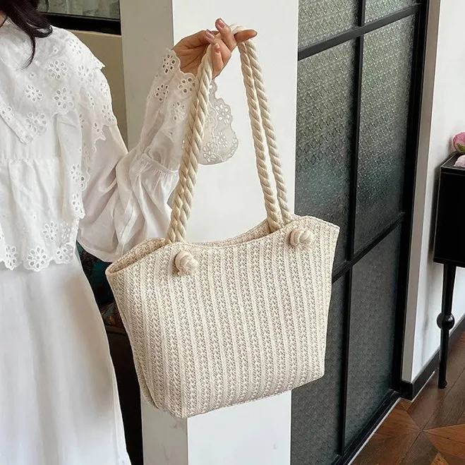 bag Woven Tote Bag with Rope Handles Luulla $12