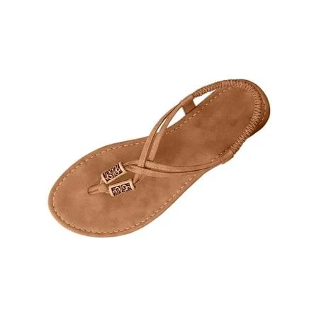 shoes WowtheShoes Brown Boho Beaded Slide Sandals Casual Ethnic Flat Beach Shoes Women's Walmart - xianwu pan $14.99