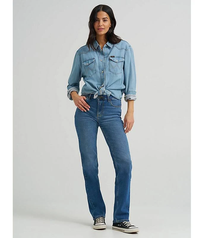 jeans Wrangler Womens High Rise Straight-Leg Jeans Wrangler $59.99