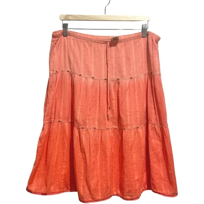 skirt Y2k No Boundaries Coral Ombre Tiered Midi Skirt Size L eBay $20
