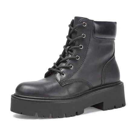 shoes Yolanda Zula Women's Lace-Up Platform Lug Sole Combat Boots Walmart - Yolanda Zula $42.49