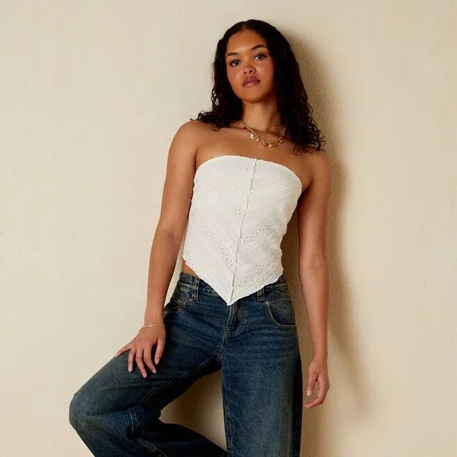 tube top Your Favorite Lucia Eyelet Split Hem Tube Top PacSun $16.79