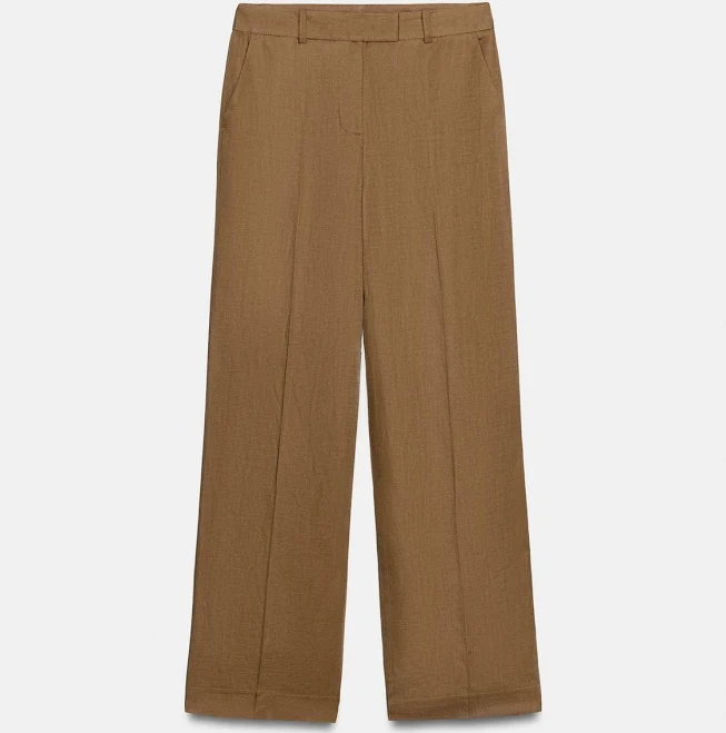 pants Zara Linen Blend Straight Leg Pants Zara USA $59.9